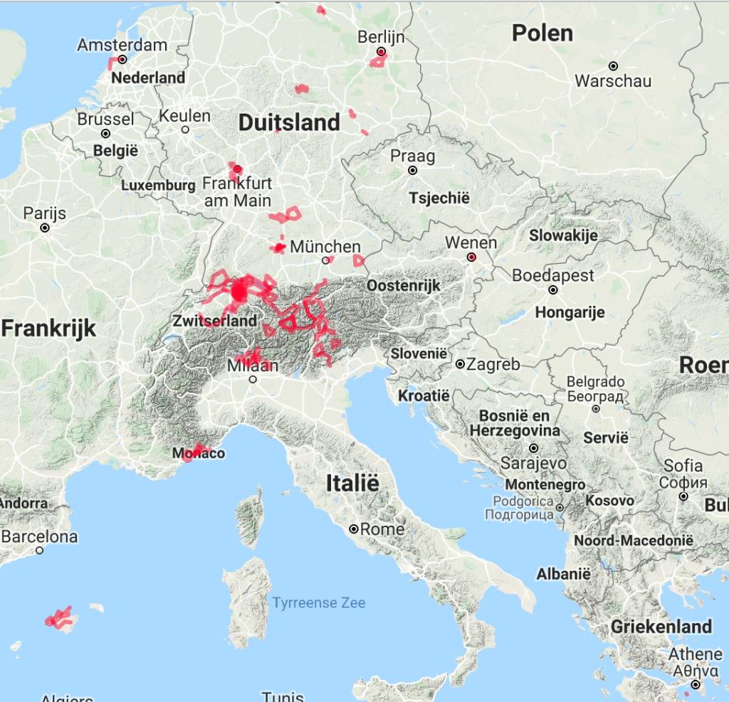 Large-scale map of all rides in 2019
